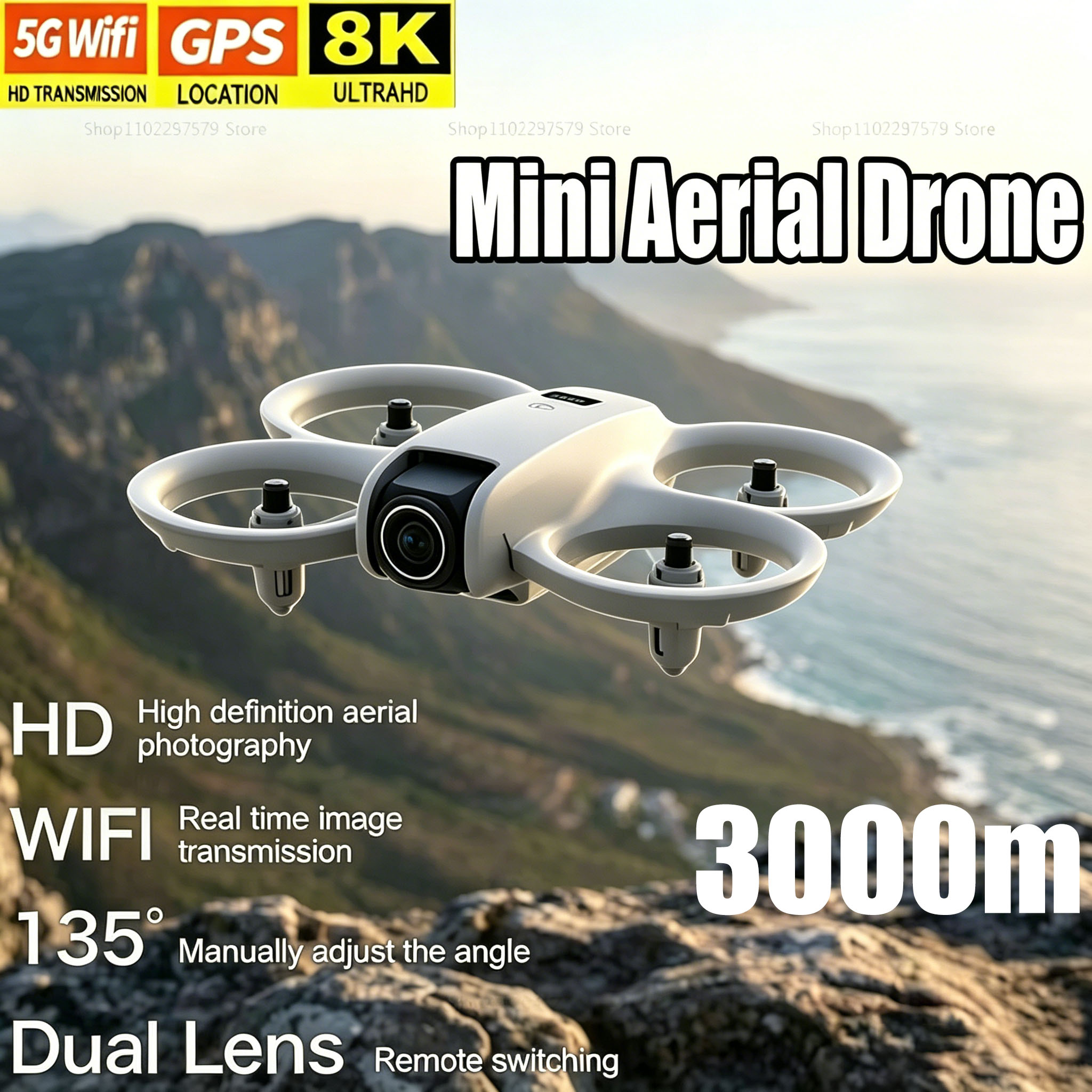 Drone Video Production - Mini drone avec caméra HD 8K,