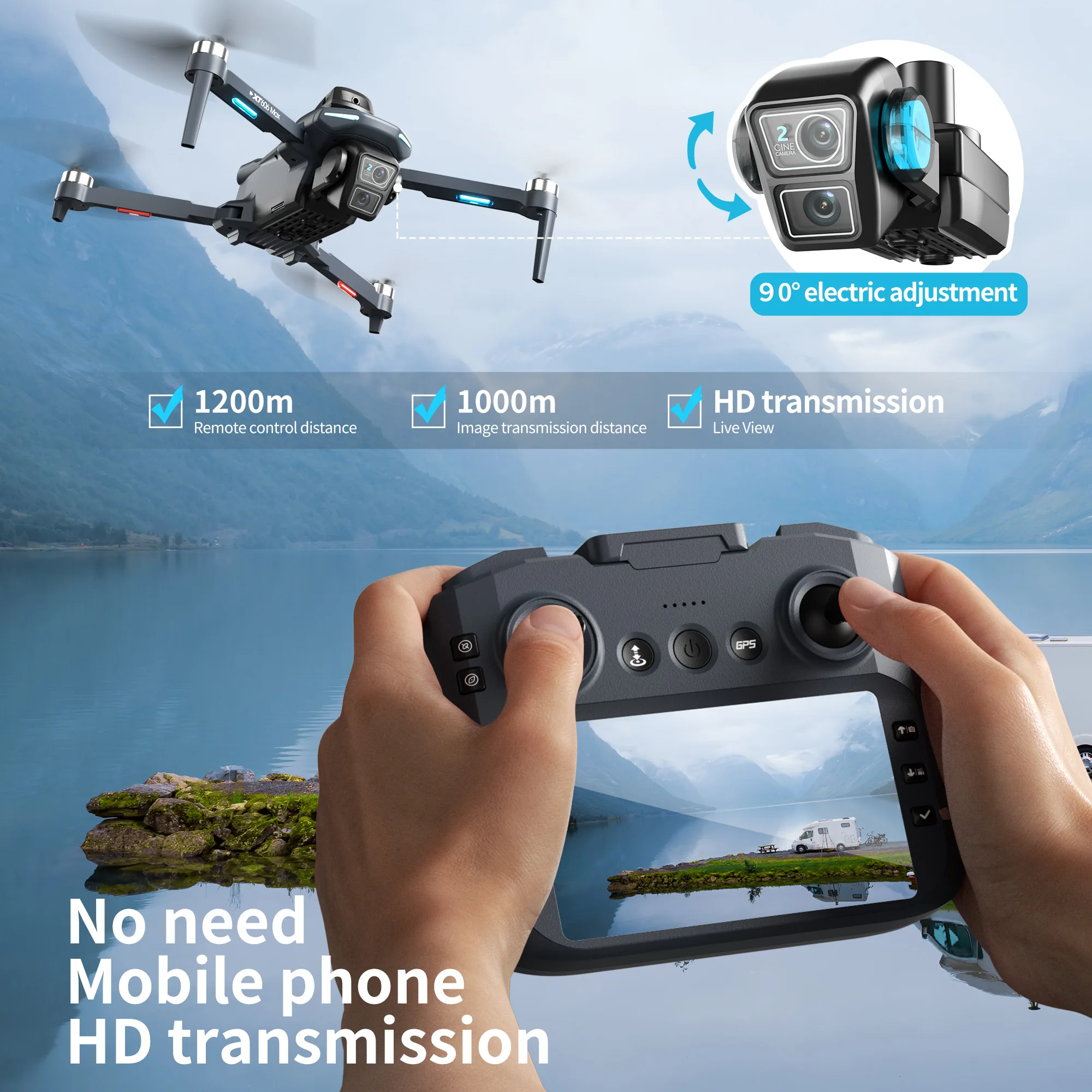 Drone GPS Lenovo XT606 MAX 4K  - Drone Surveying avis et prix